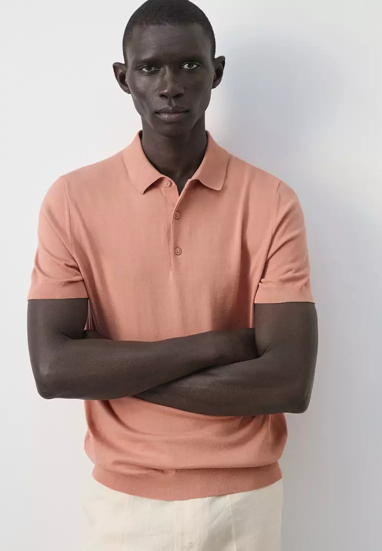 Fine-Knit Polo Shirt