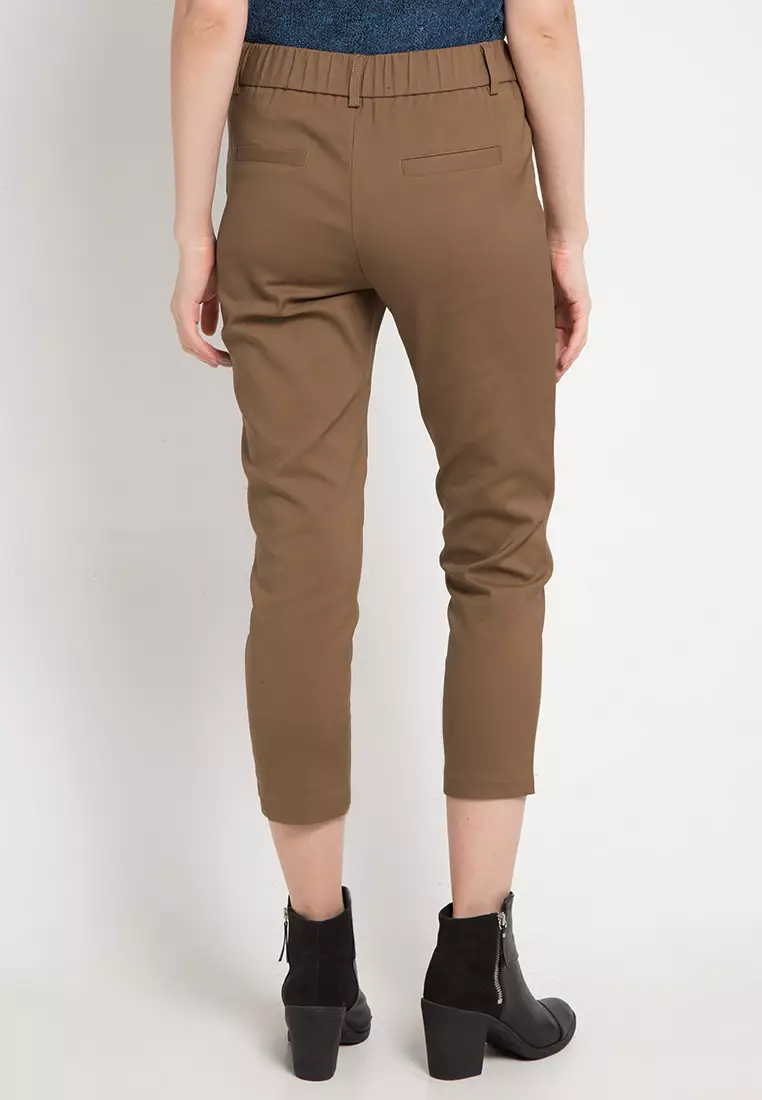 Stretch And Back Waist Rubber Long Pant