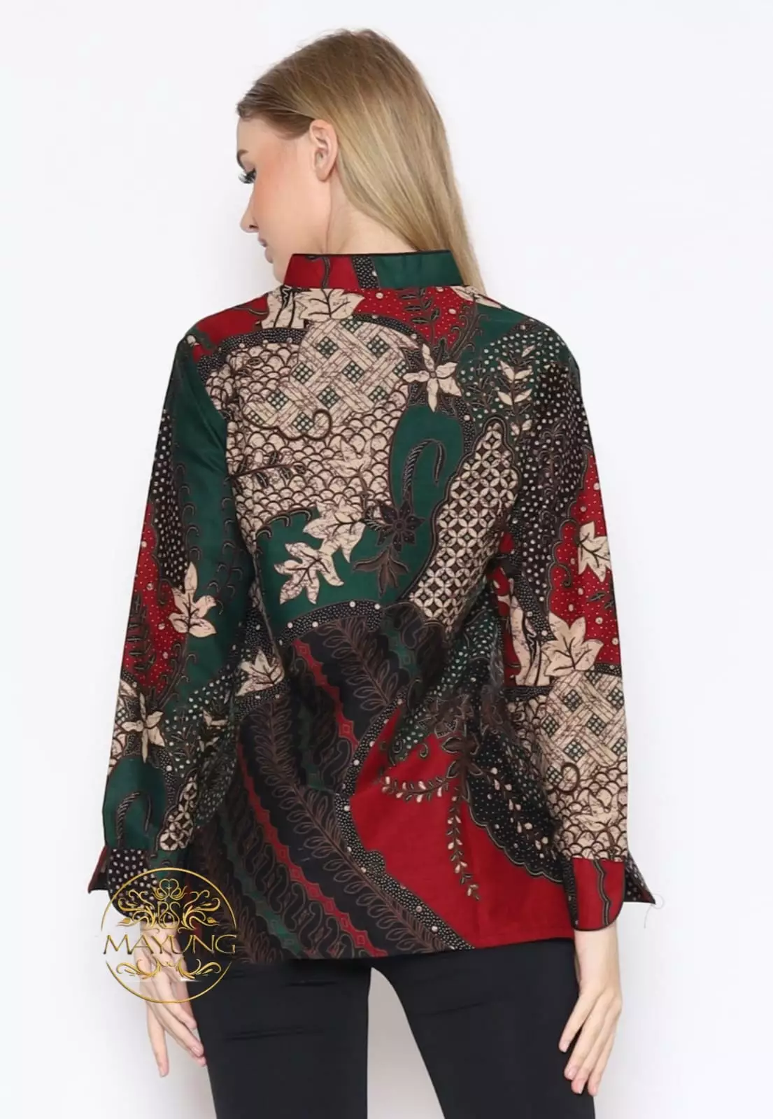 Blouse Batik Dominik Ijo Premium Slimfit Elegant