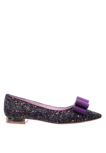PRODUIT PARFAIT purple Glitter pointed toe bow ballerina A4124SHC7FE6F3GS_1