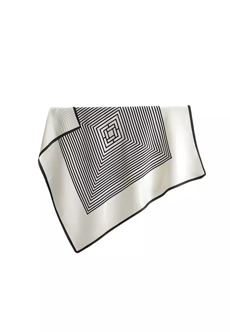 Luxury Silk Ladies' Large Scarf, Sun-Proof Crepe Satin, Premium Souvenir.