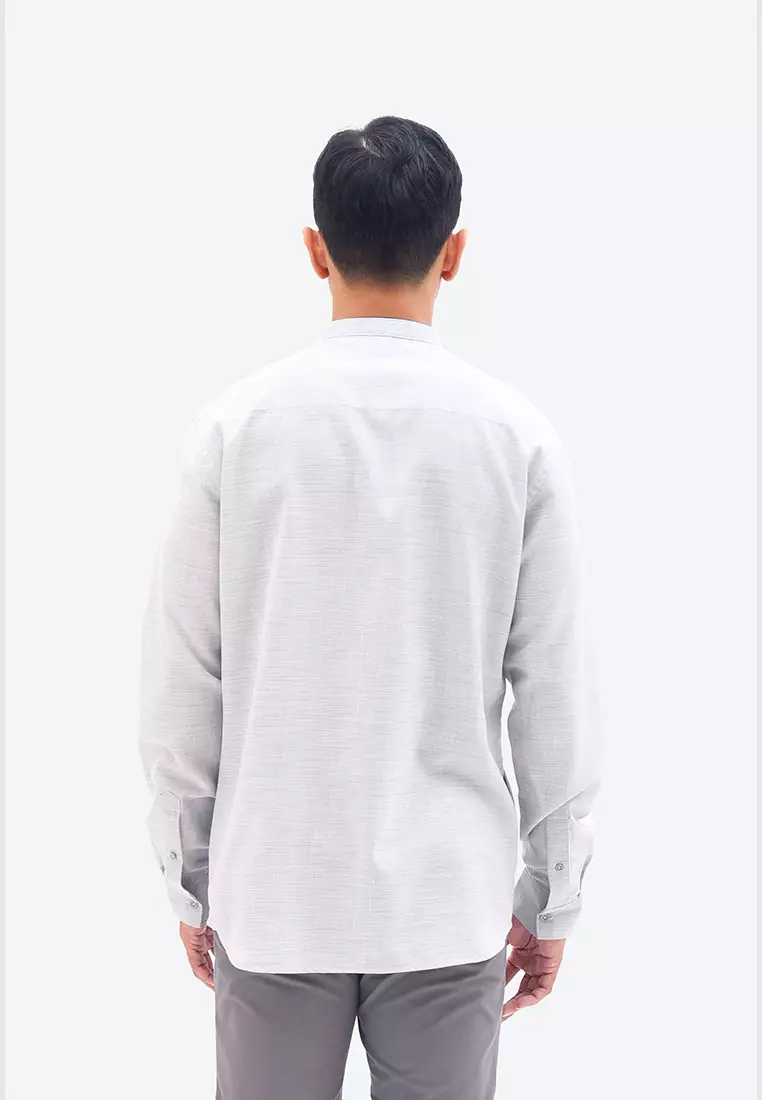 MOC Kemeja Koko Lengan Panjang ROMAN - GREY