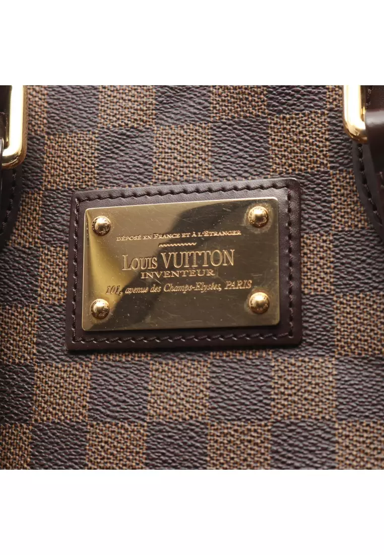 Pre-Loved Louis Vuitton Hampstead PM Damier  ebene Handbag tote bag PVC leather Brown
