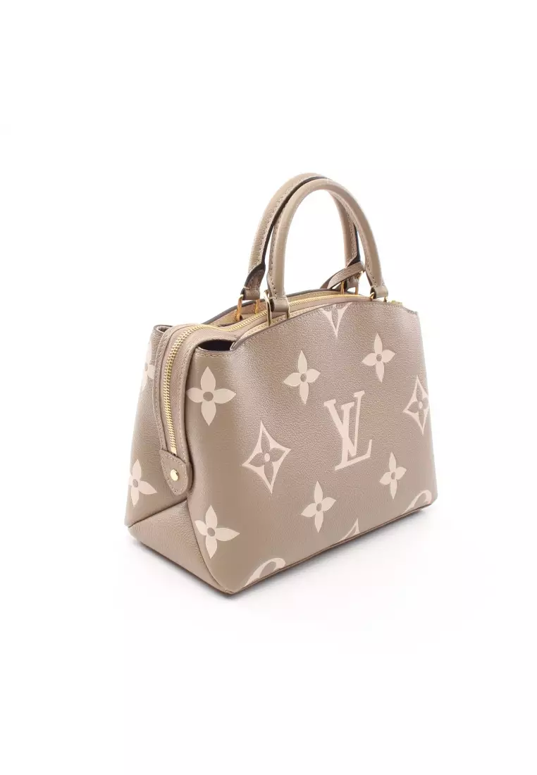 Buy Louis Vuitton Pre-loved LOUIS VUITTON On-the-go MM monogram amplant  Shoulder bag tote bag leather light beige Orange brown 2WAY Online