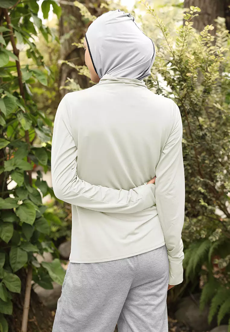 Zelena - Haya Inner Thumbhole Dry Fit | Kaos Olahraga Polos - Pristine - L