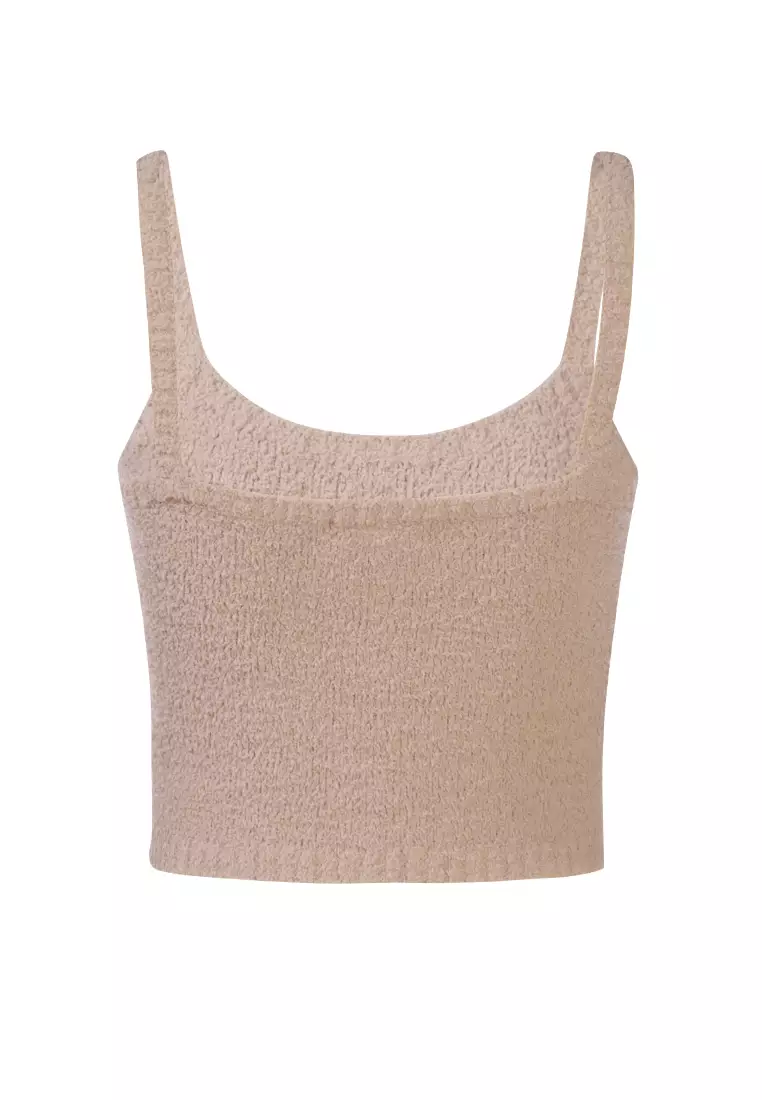 Top Spaghetti rajutan di Mocha