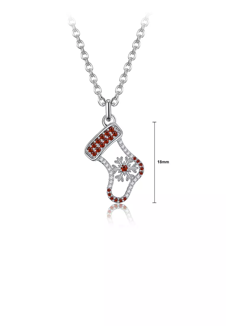 Buy Glamorousky Christmas Socks Pendant with Red Austrian Element