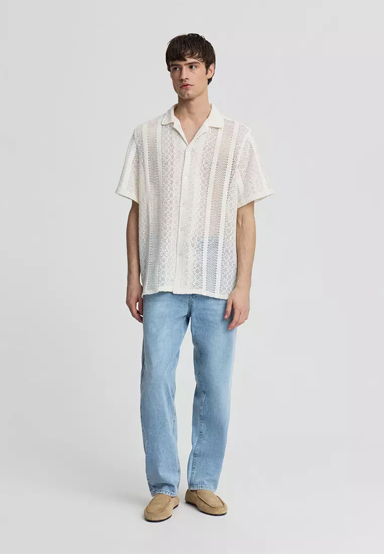 Men's Crochet Bowling Shirt