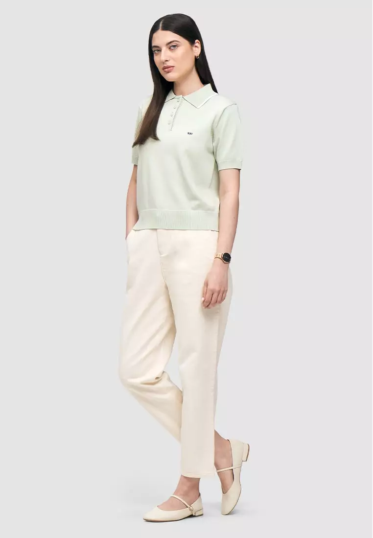Knit Polo with Collar Tipping