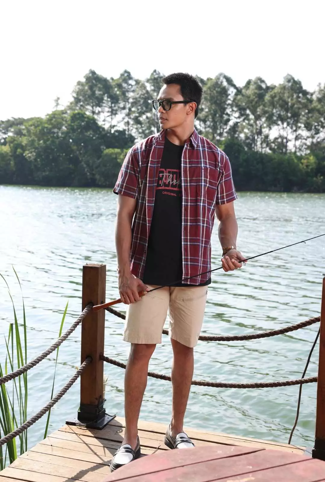 POLICE Kemeja Yarndyed Kotak Regular Fit Pria