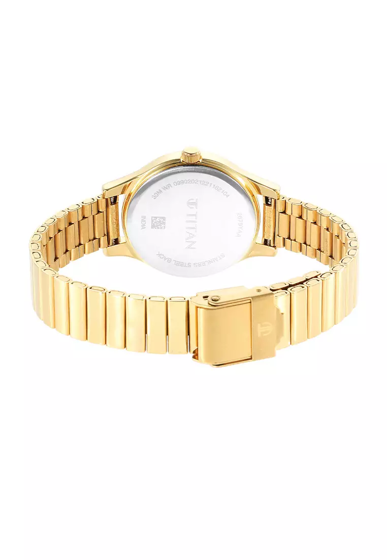 Titan Karishma Gold Stainless Steel Analog Quartz Watch For Women TTN2679YM01