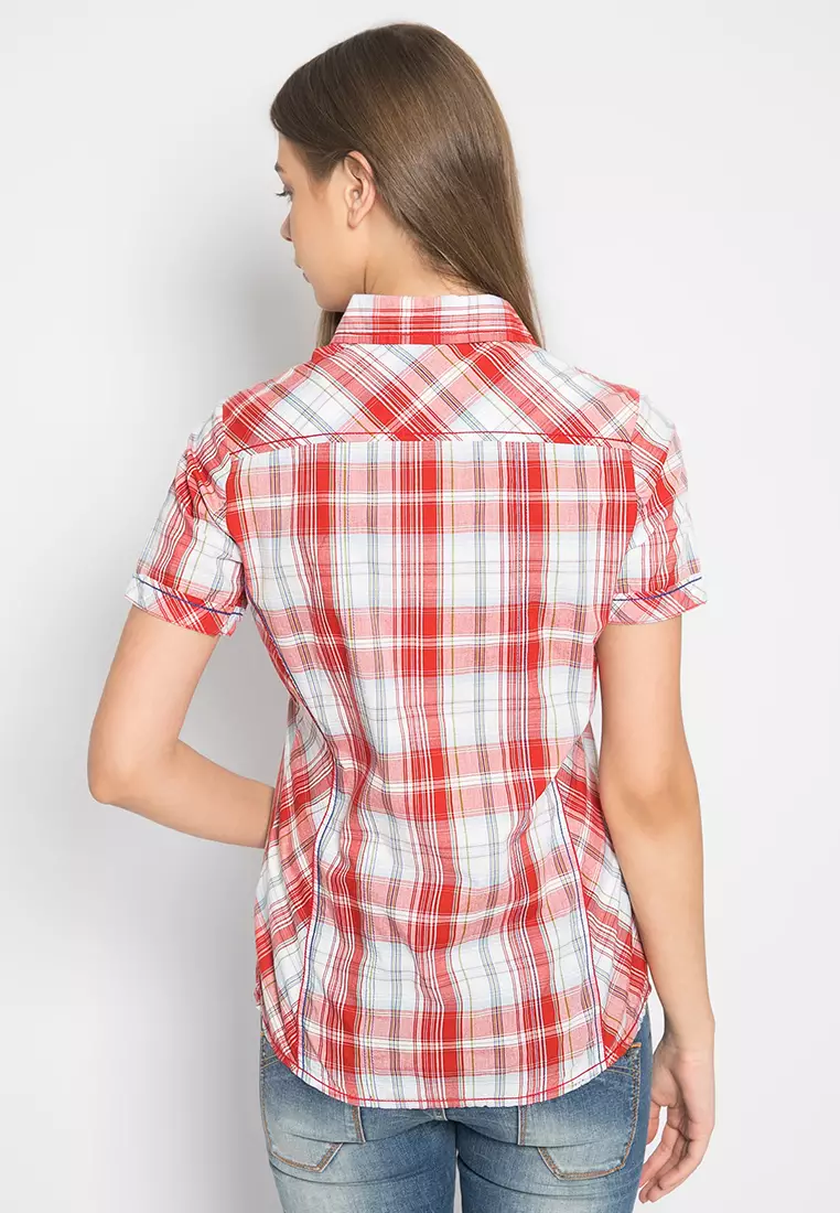 LGS - Regular Fit - Kemeja Wanita - Merah - Motif - LSH.380.O1107.387