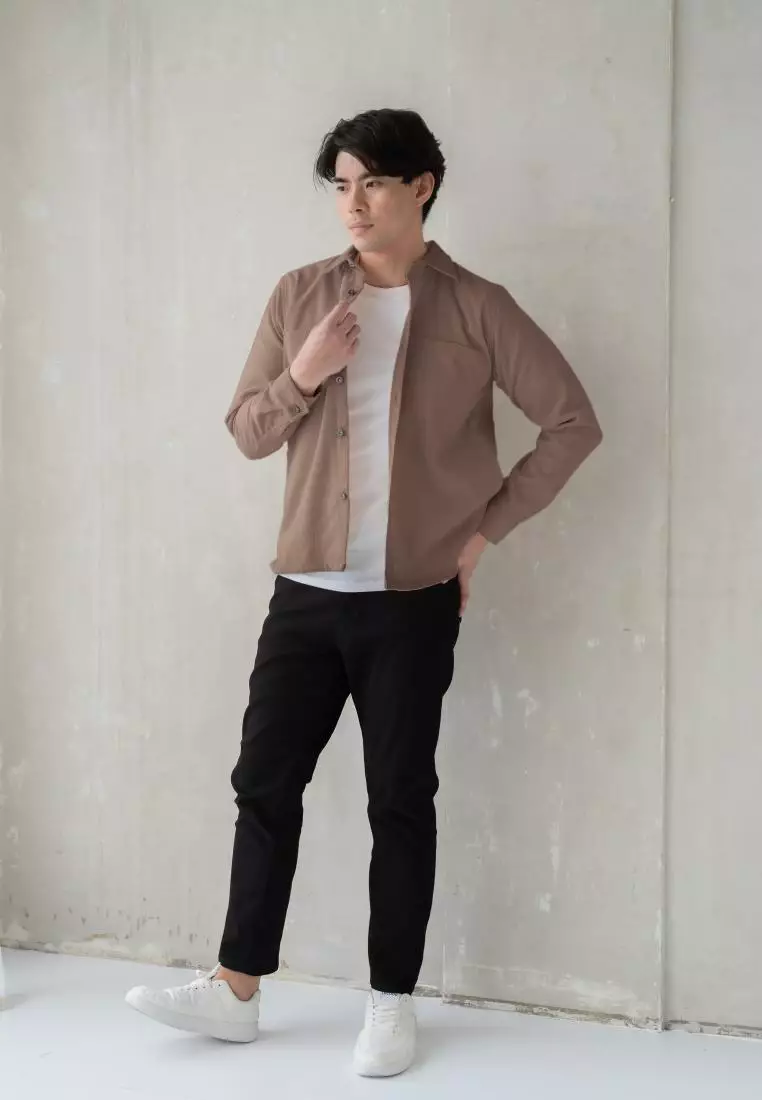 Kale Jade Brown / Kemeja Atasan Pria Corduroy