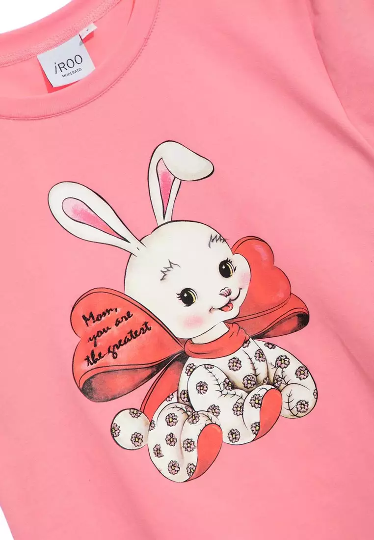 Pink Tee With Front Graphic