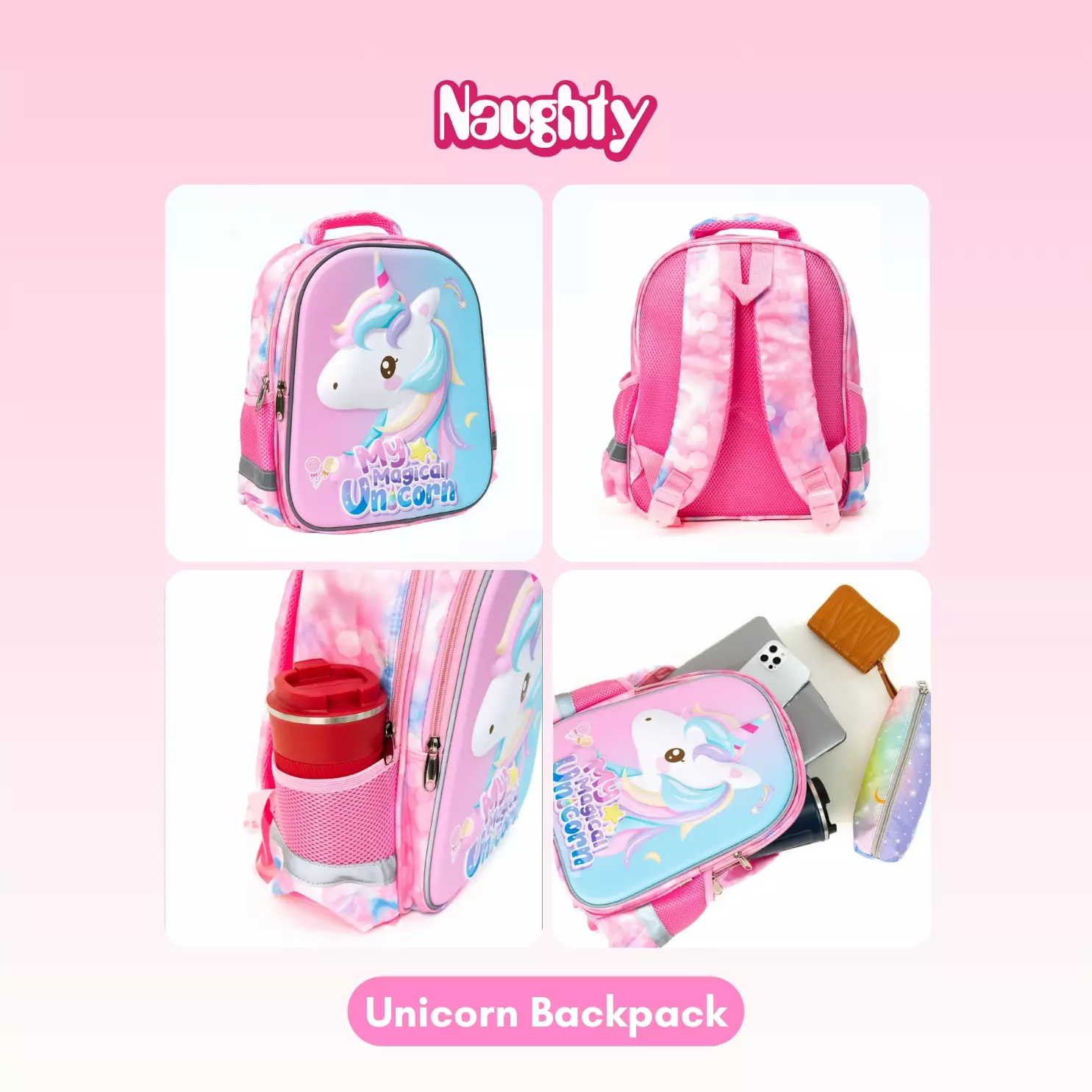 Tas Ransel Anak Perempuan Sekolah Tk Paud Backpack Unicorn G165 230405 Naughty Accessories