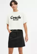 Buy Coach Cursive Signature Cropped T-Shirt 2026 Online | ZALORA