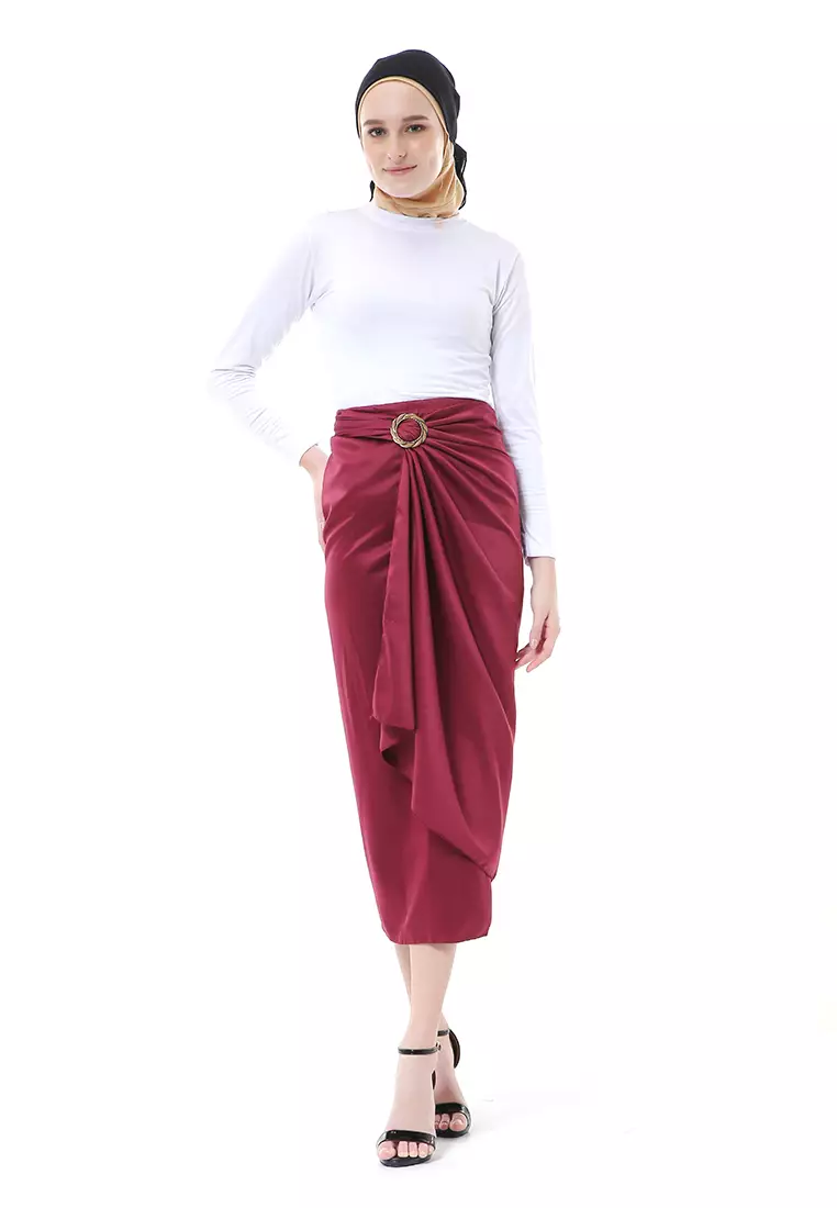 Cornelia Rok Lilit Polos Velvet Satin The Latest Today High Quality Premium - Maroon