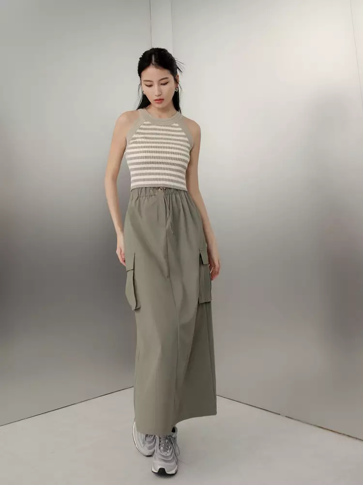 Cooling UV Protection Back Slit Sunscreen Work Skirt [CA2928]