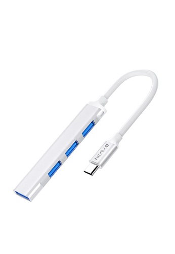 BAVIN white Bavin I6B 4 in 1 USB Hub Type-C Adapter Supported Data Transfer / Charging / Mouse / Printer / Keyboard 4C6EFESD3C0D32GS_1