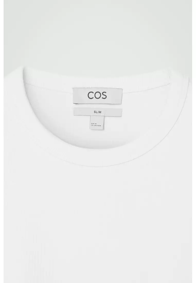 Buy COS SLIM RIBBED COTTON T-SHIRT 2026 Online | ZALORA