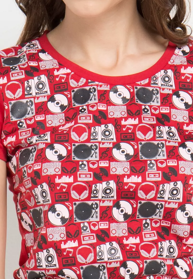 Print Dj Headphone short sleeve Tshirt