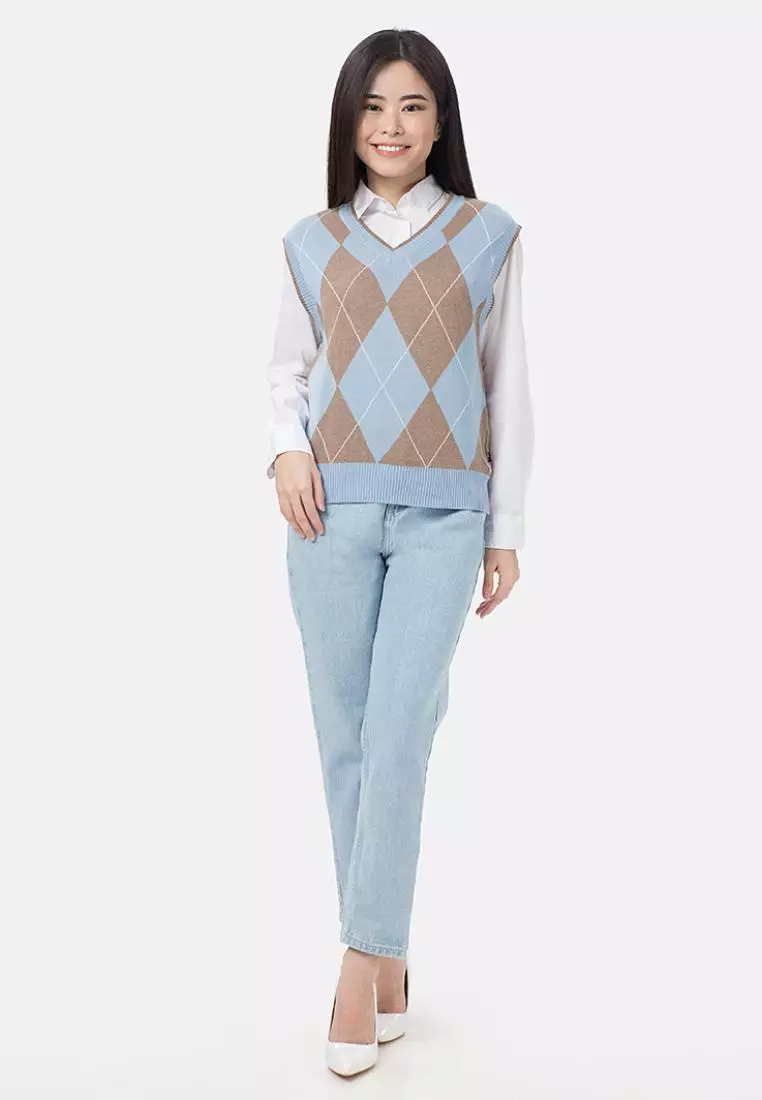 Grace Vest Knit in Blue