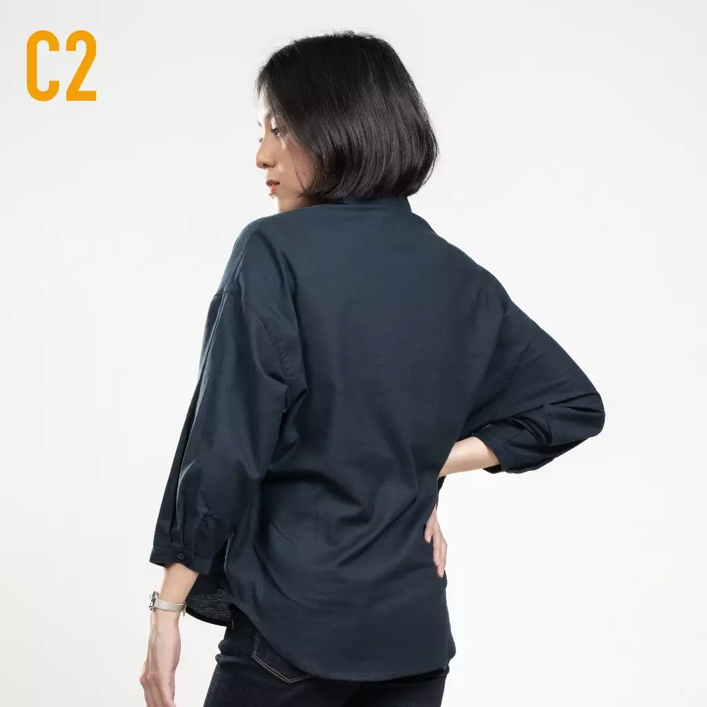 C2 Krazen Navy Kemeja Casual Oversize Wanita