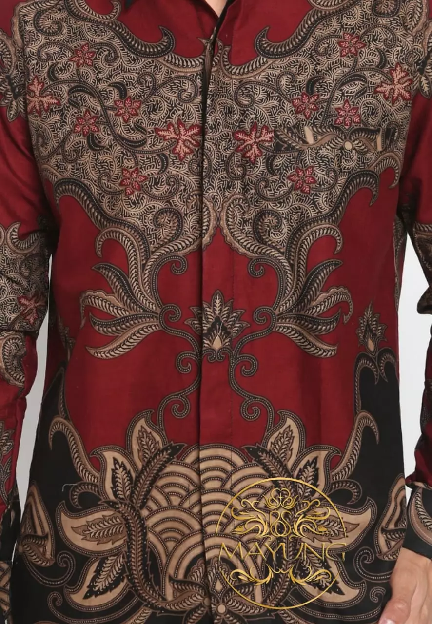 Gana Maron Kemeja Batik Pria Premium Slimfit Modern Lengan Panjang
