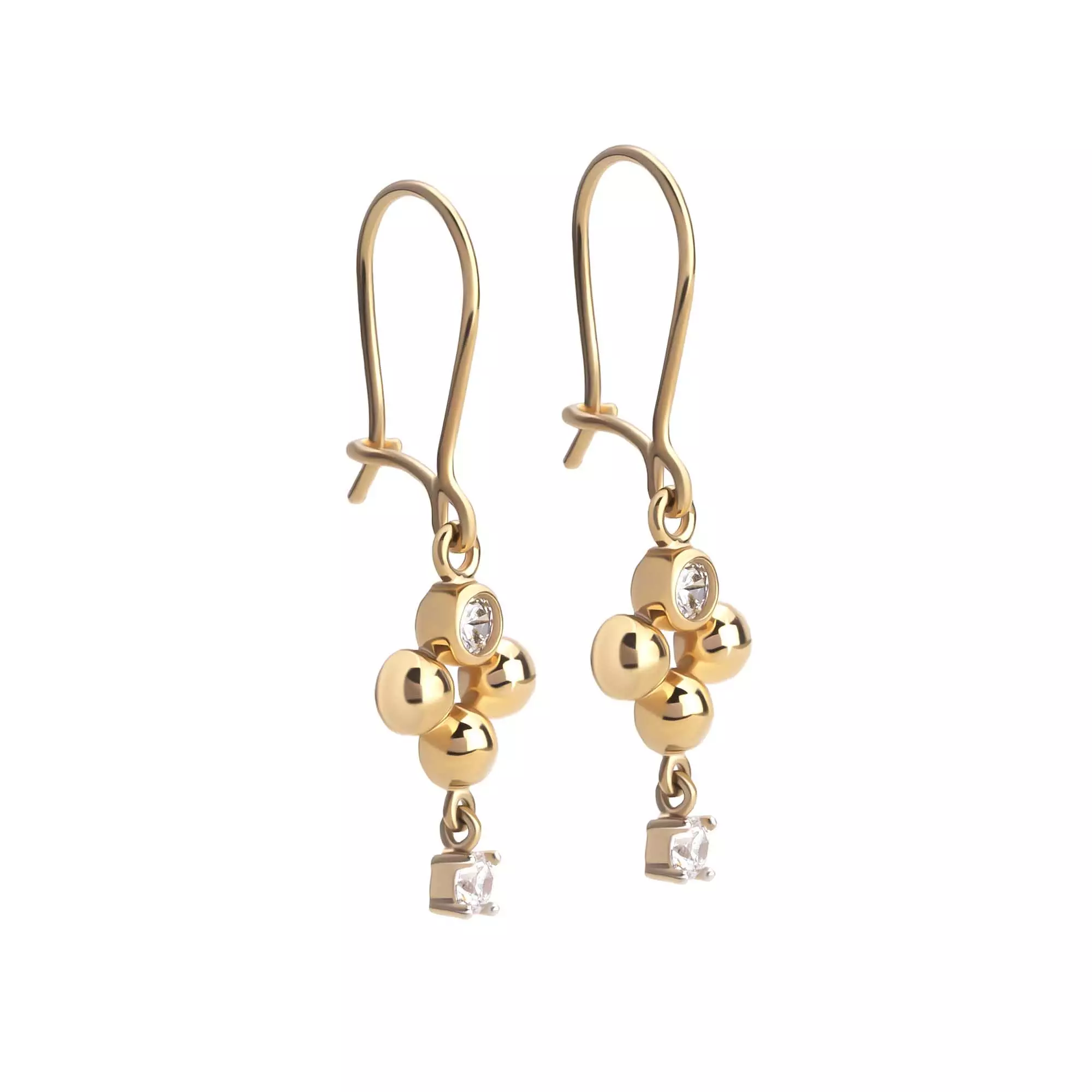 Anting Dewi Emas 7k - Rovia Gold Earring - Dotsy Collection - Juene Jewelry