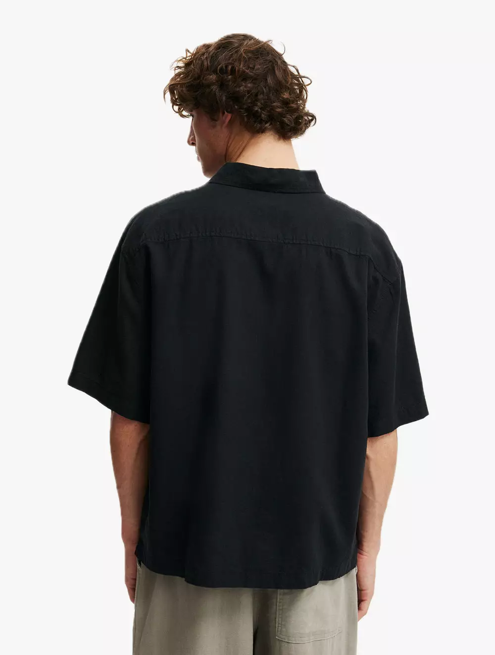 COTTON ON - ATASAN - ELI LINEN BLEND SHORT SLEEVE SHIRT