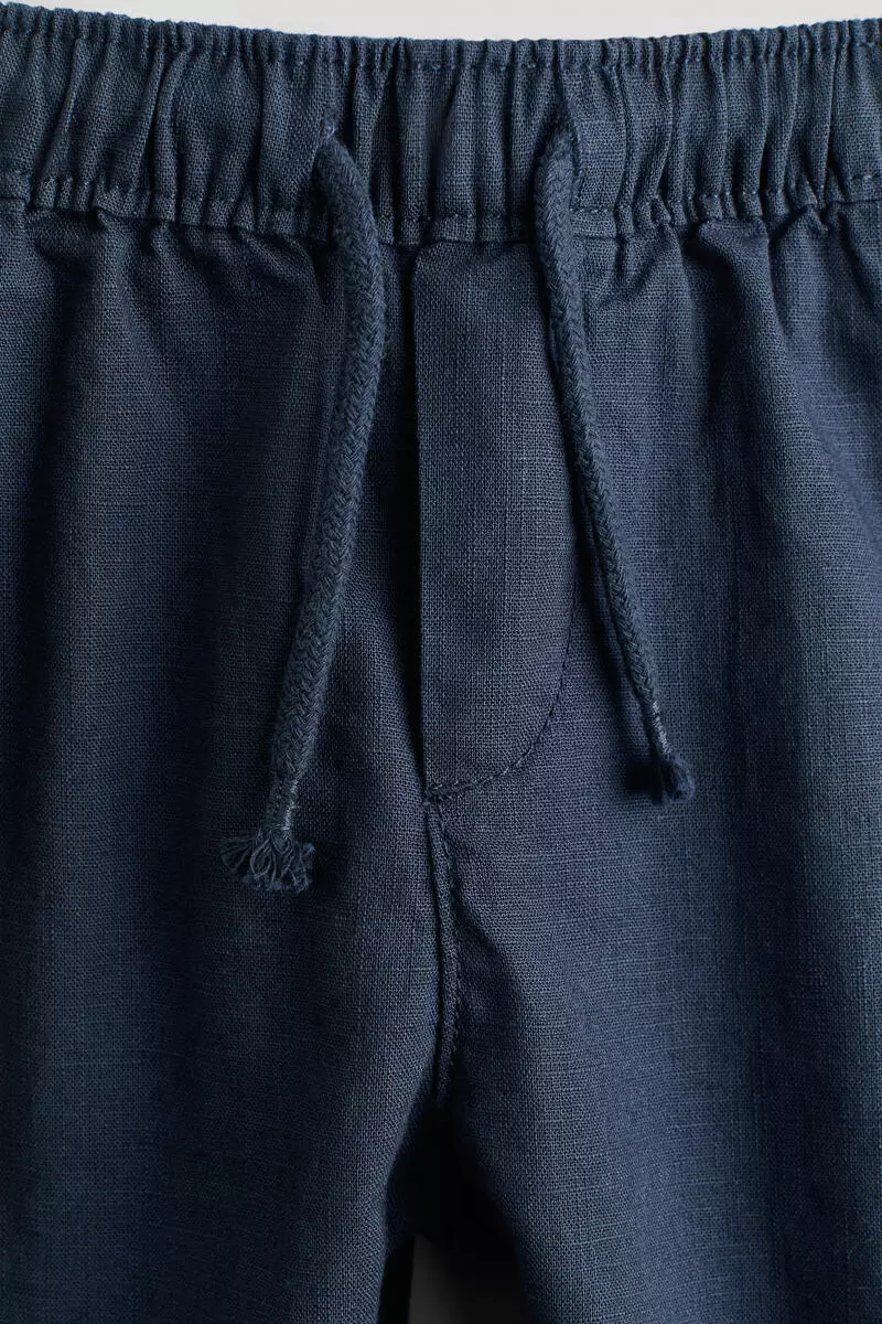 Linen-blend trousers