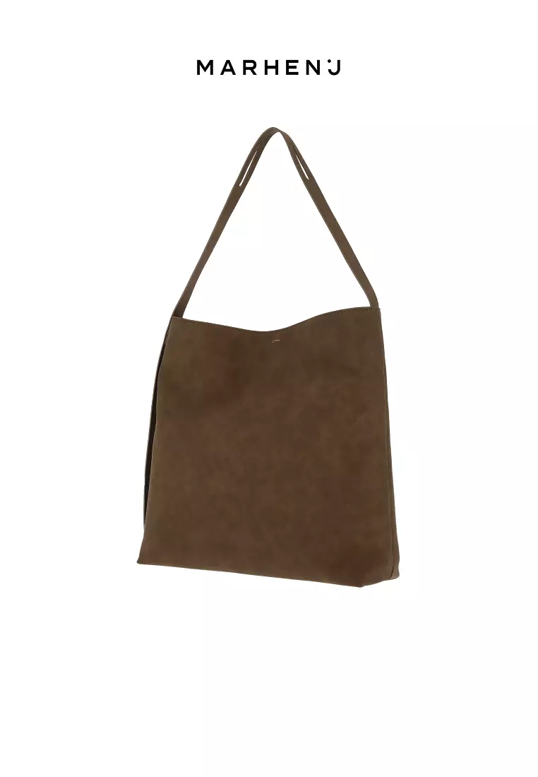 ROUEN Vegan Leather Crossbody Bag Brown