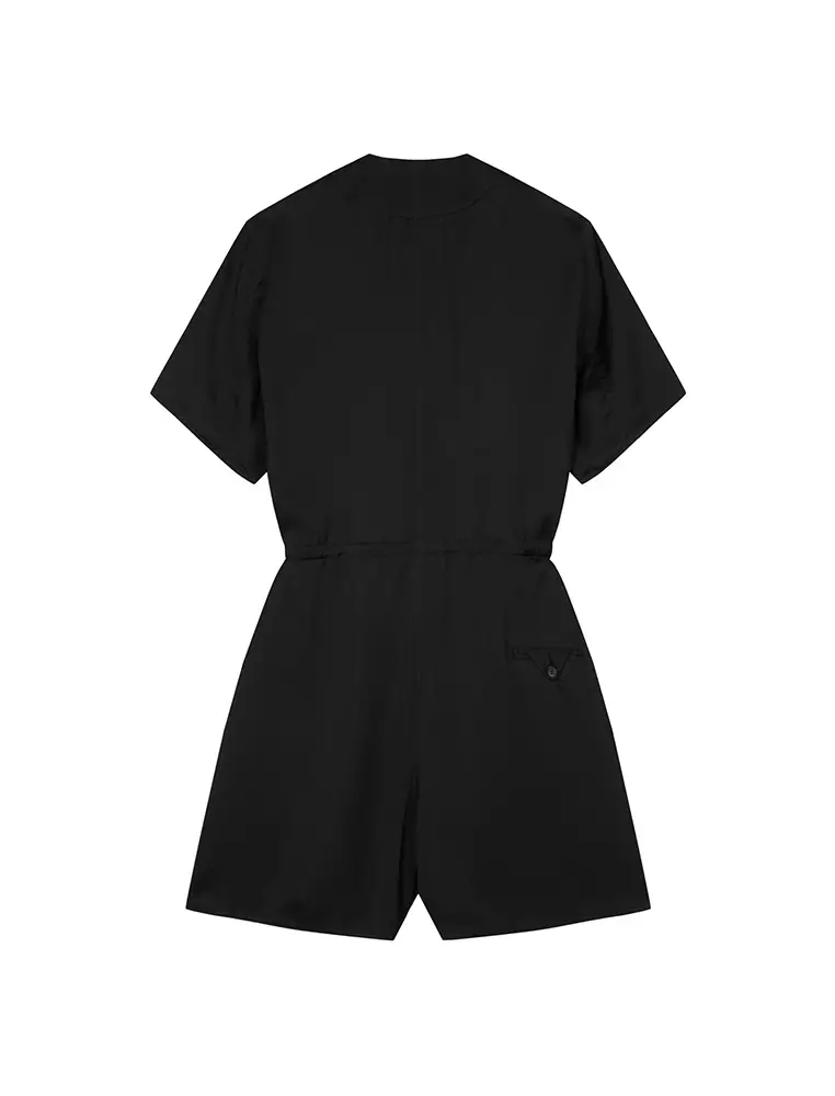 V-Neck Short Sleeve Jumpsuit