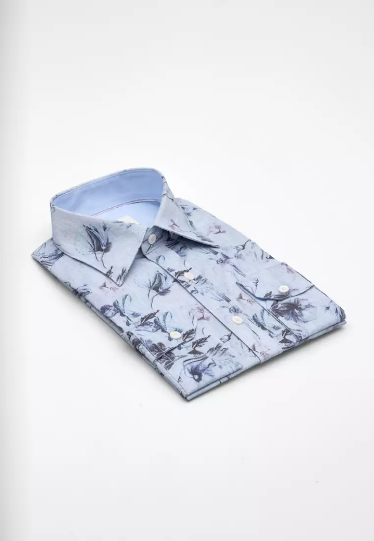 Deep Purple Floral Slim Fit Shirt