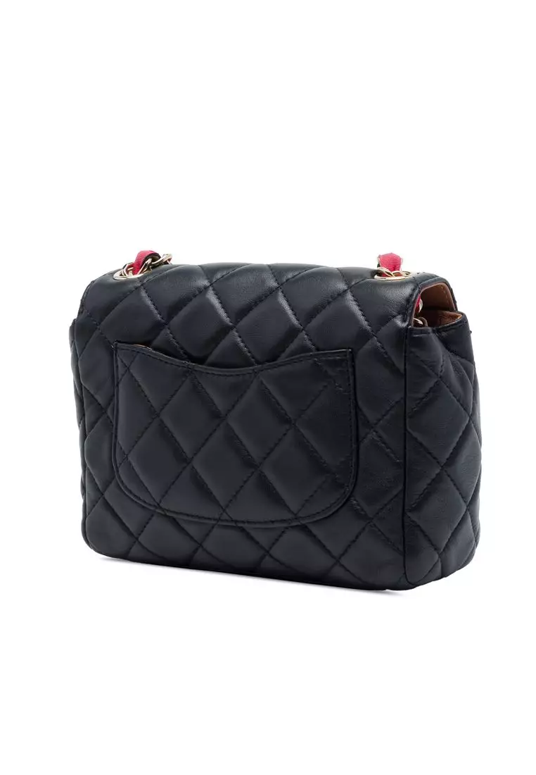 Pre-Loved Chanel Small Quilted Lambskin Cocovado Ribbon Chain Flap