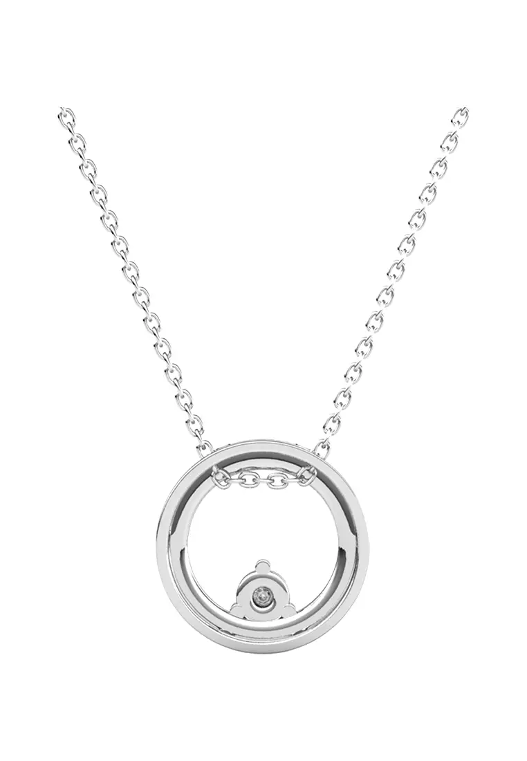 Her Jewellery Clarine Pendant (White Gold) - Luxury Crystal Embellishments plated with 18K Gold