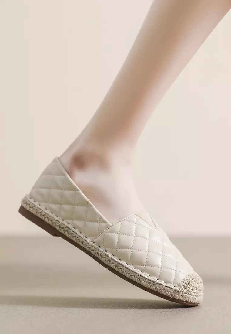 Rhombus texture Synthetic Leather Espadrilles WW221-1