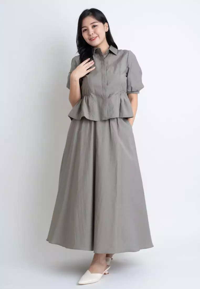 ELEGANT COTTON BLEND BLOUSE WITH PLEATED DETAILS
