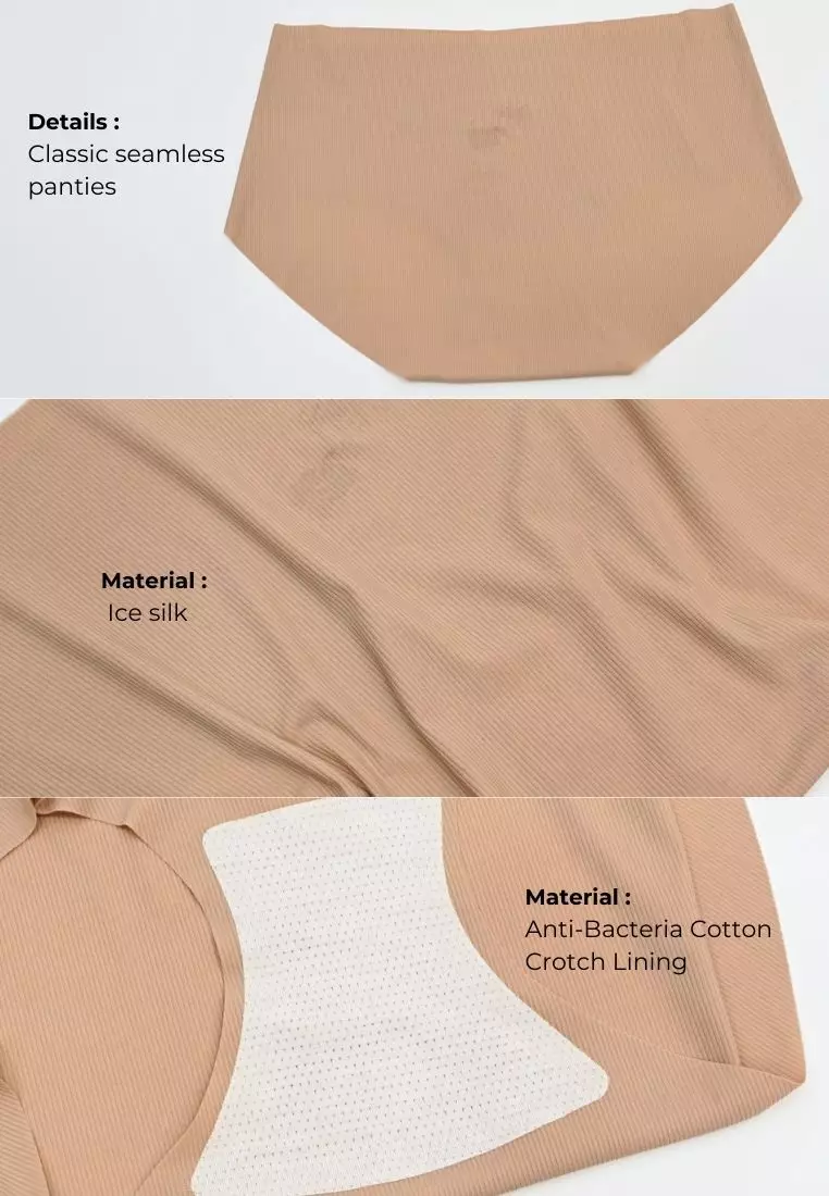 6 Pack Dayana Classic Seamless Ice Silk Panties