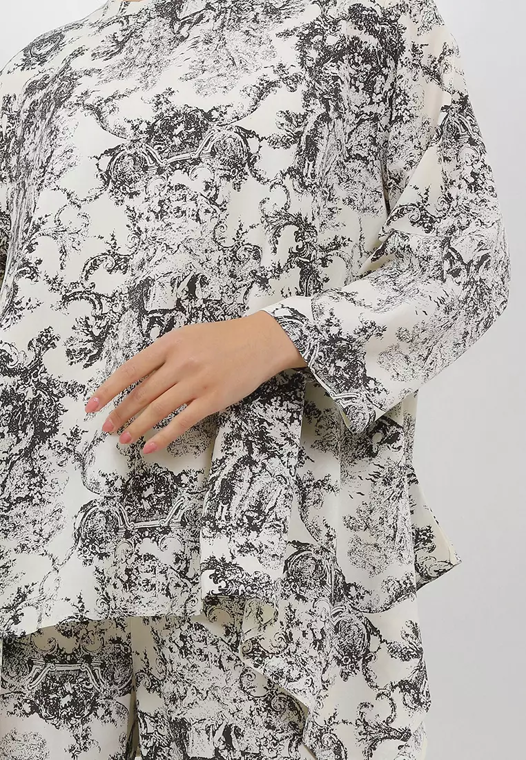 Printed Drapery Blouse