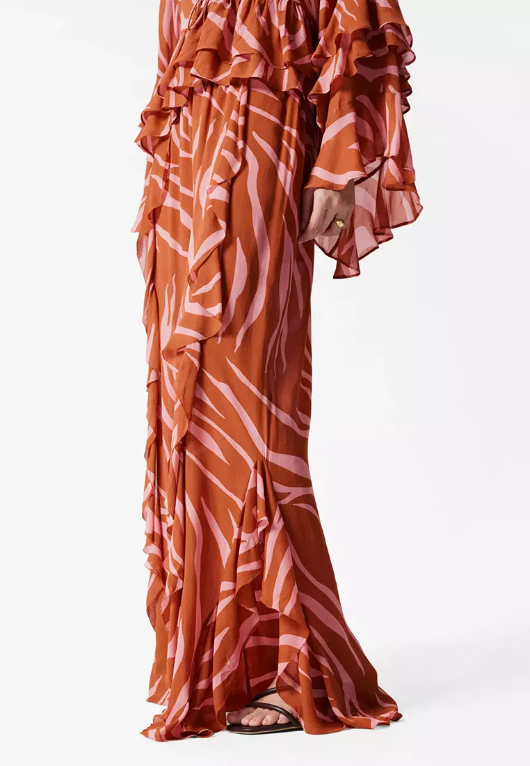 Frilled Wide-Leg Trousers