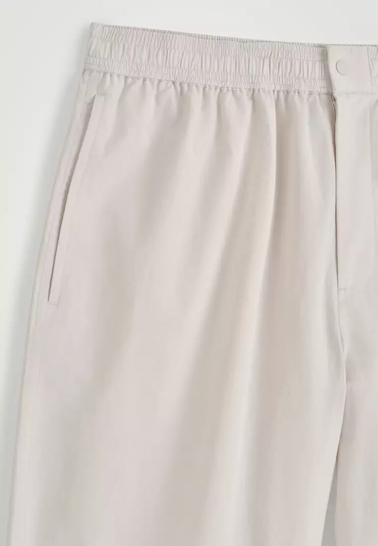 Elasticated Cotton-Twill Shorts