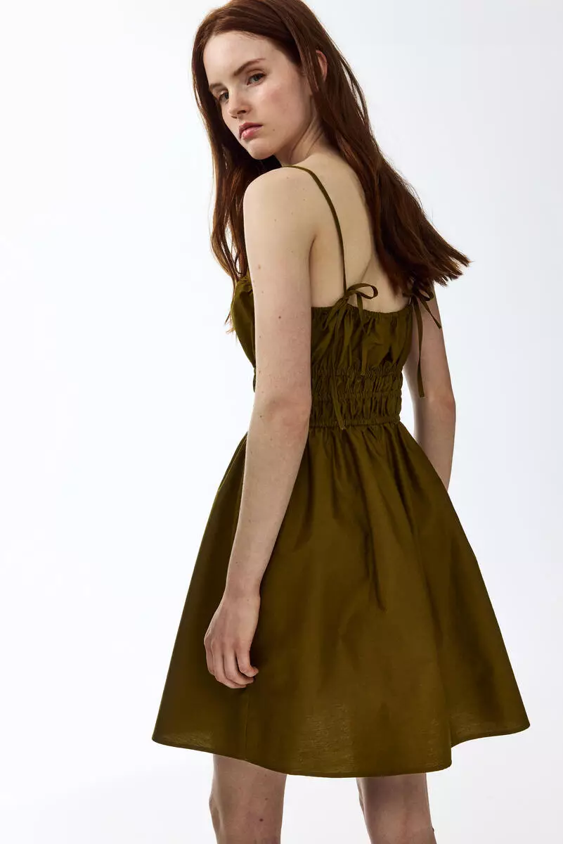 Tie-strap cotton dress