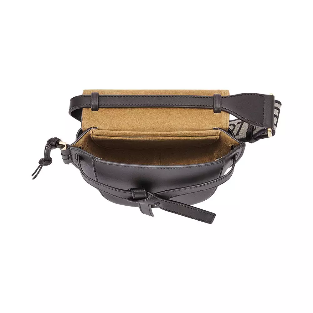 Mini Gate Dual Bag in Soft Calfskin Jacquard Black