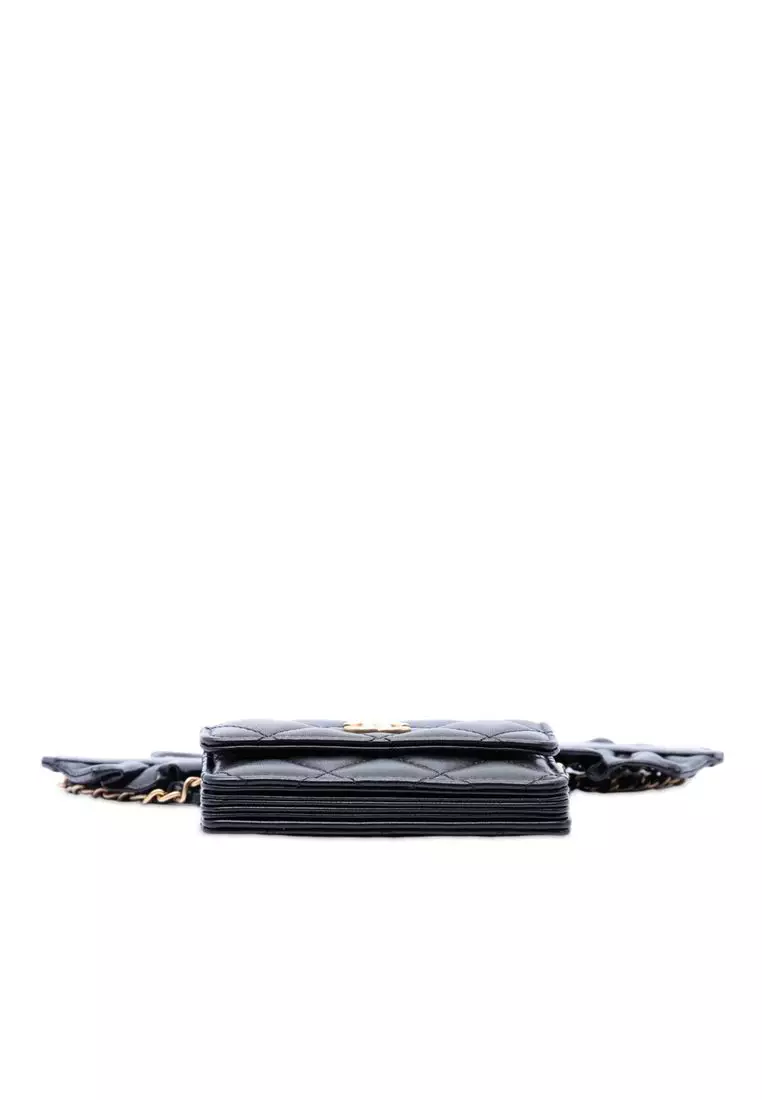 Pre-Loved Chanel Quilted Lambskin Romance Card Holder On Chain