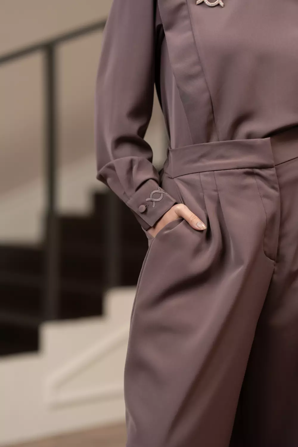 Klamby - Crestella Blouse & Pants Set Pulmwood