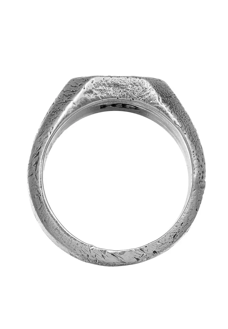 EXCLUSIVE Cincin Perhiasan Perak 925 Pria Swallow Signet Vintage