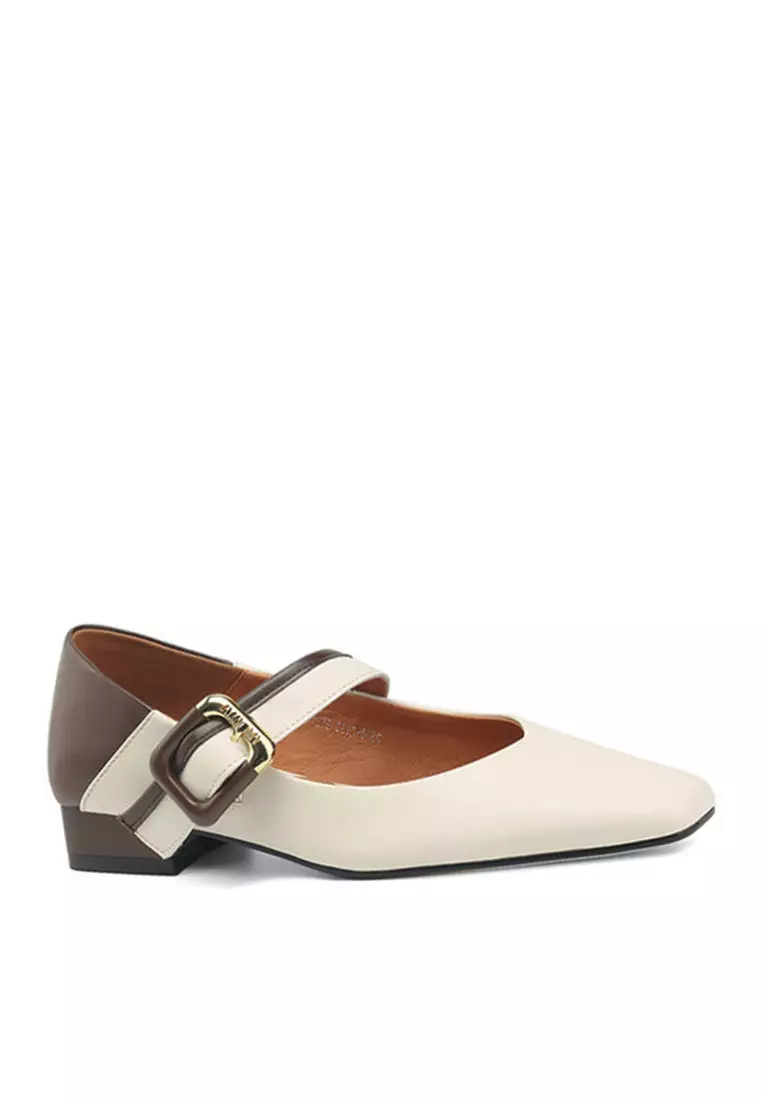 Discount on Twenty Eight Shoes  shoes - SKU: VANSA Color Block Leather Buckle Mary Jane Shoes VSW-F-3241