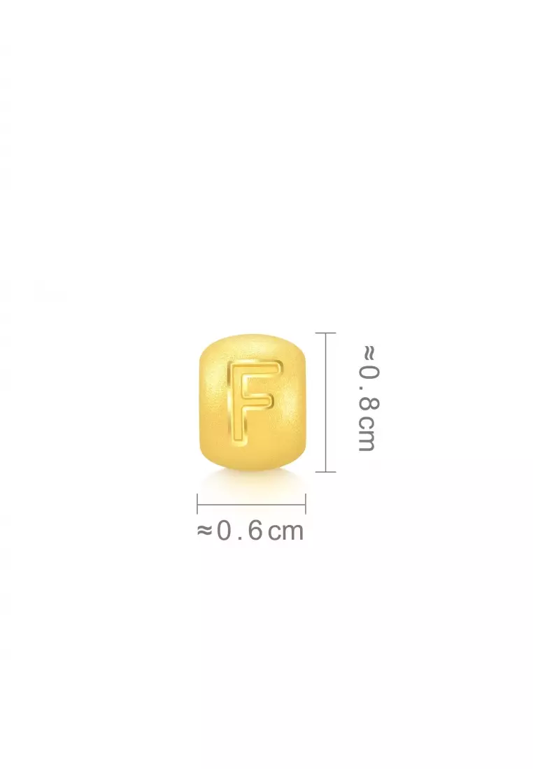 Charme 999 24K Gold Letter F Alphabet Charm 92901C (Bracelet not included)