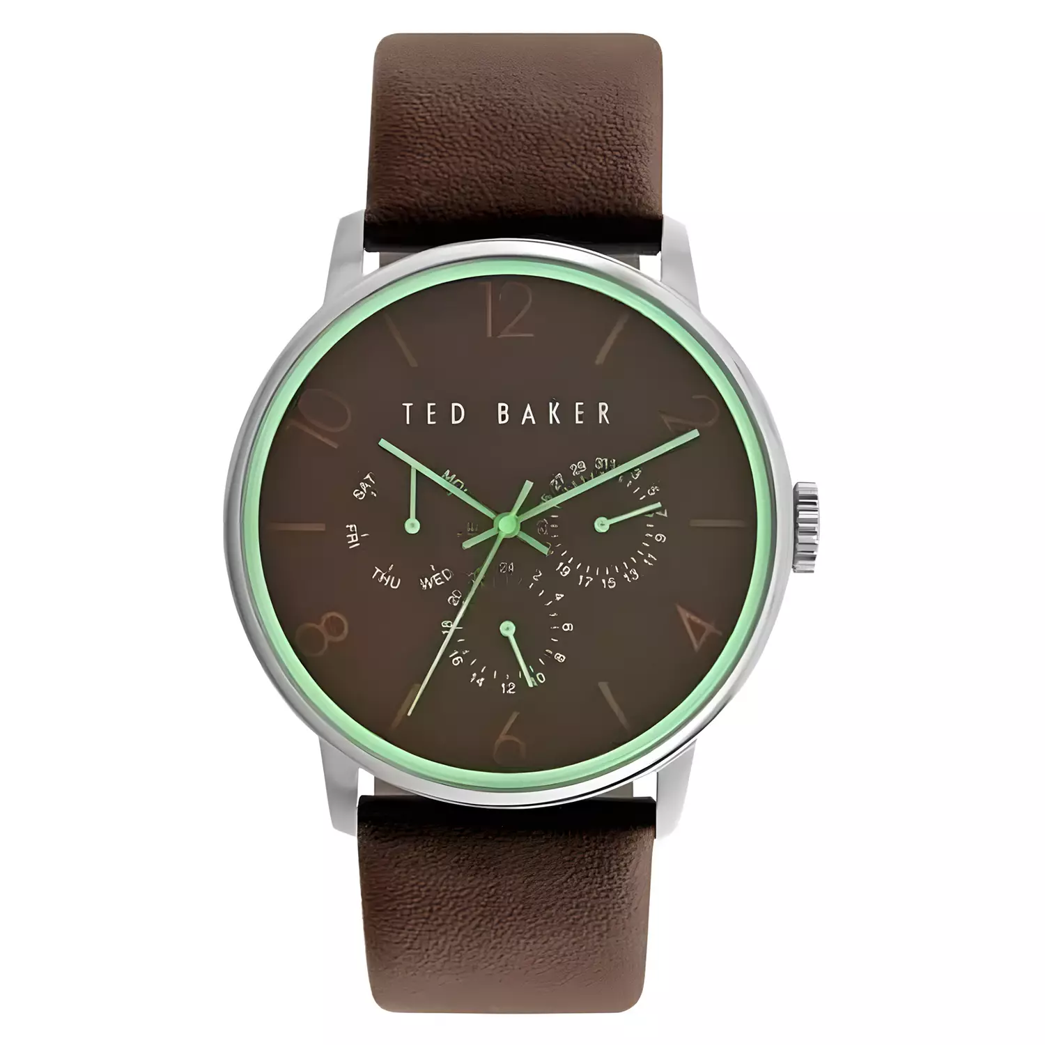 TED BAKER - Men's Watch - Silver Stainless Case - Brown Leather Strap - TE10023496